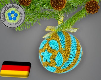 Crochet pattern for Christmas tree balls with African Flowers as PDF GERMAN Christmas balls Christmas decoration