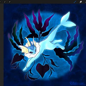 Square Vaporeon Fanart Digital Download PRINT READY