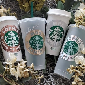 Personalized Bride Starbucks cup/Future Mrs cup/Bridesmaid starbucks cup/Maid of Honor starbucks cup/Maid of honor gift/Gift for Bridesmaid