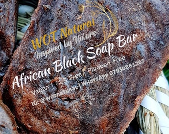 Natural African Black Soap Bar UK Ose Dudu with Turmeric, Camwood, Oatmeal