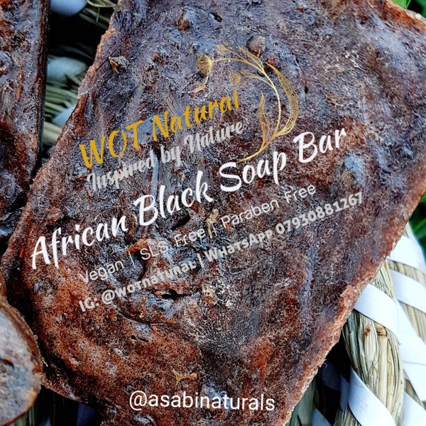 Natural African Black Soap Bar UK Ose Dudu with Turmeric, Camwood, Oatmeal