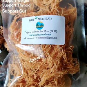 Gold Sea Moss Dr Sebi Grade Wild Crafted from St Lucia (Eucheuma Cottonii)