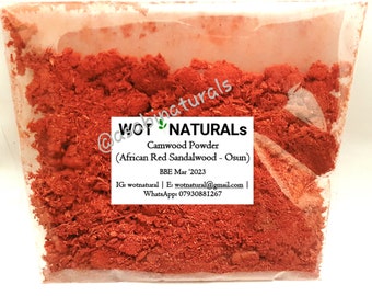 Polvo de sándalo rojo africano puro y orgánico de Osun. 100 % natural y sin refinar.