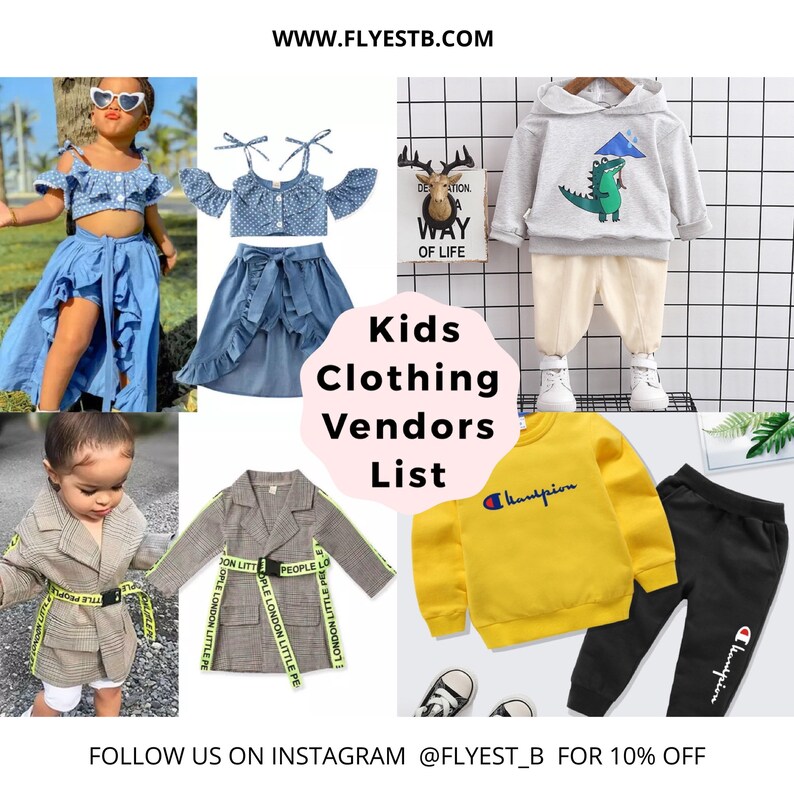 Kids wholesale clothing vendors list Etsy