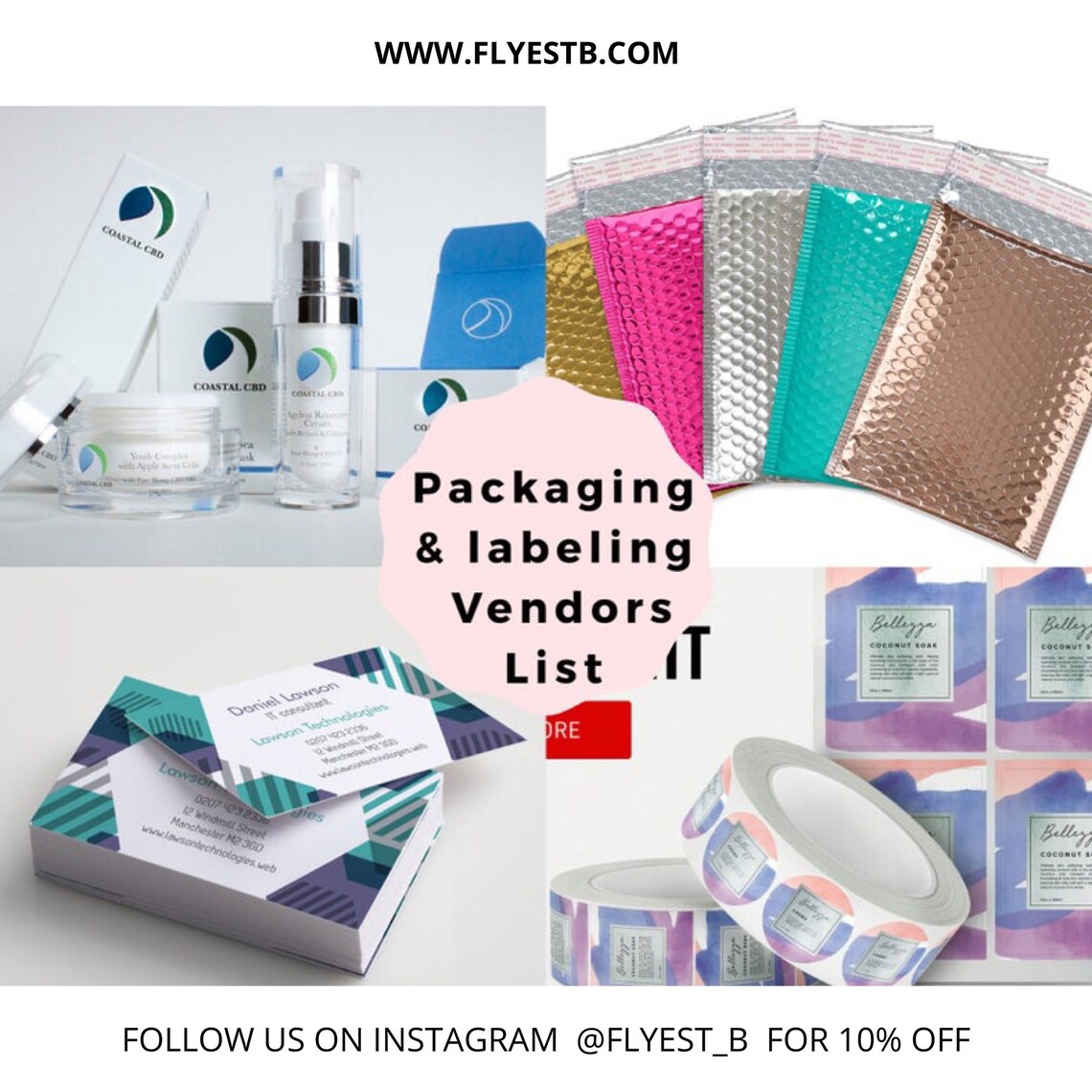Packaging and labelling vendors lists Etsy