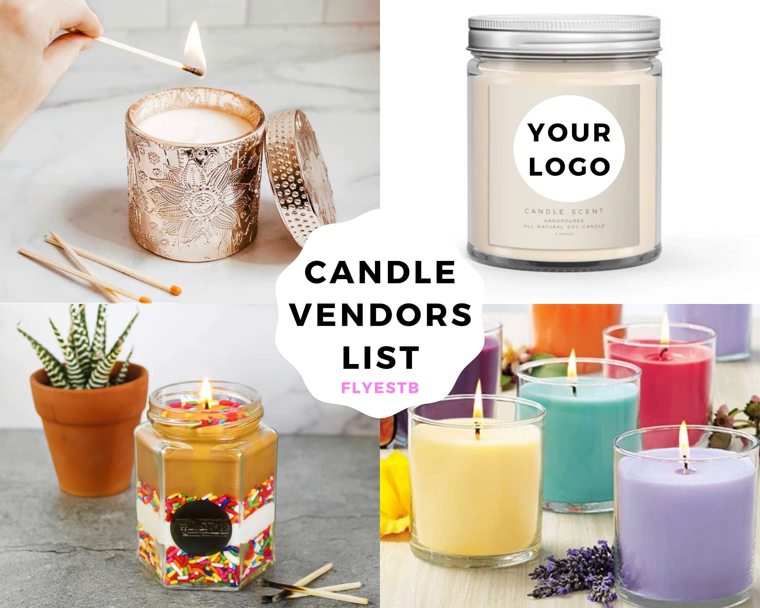 Candle wholesale vendors list private label available Etsy