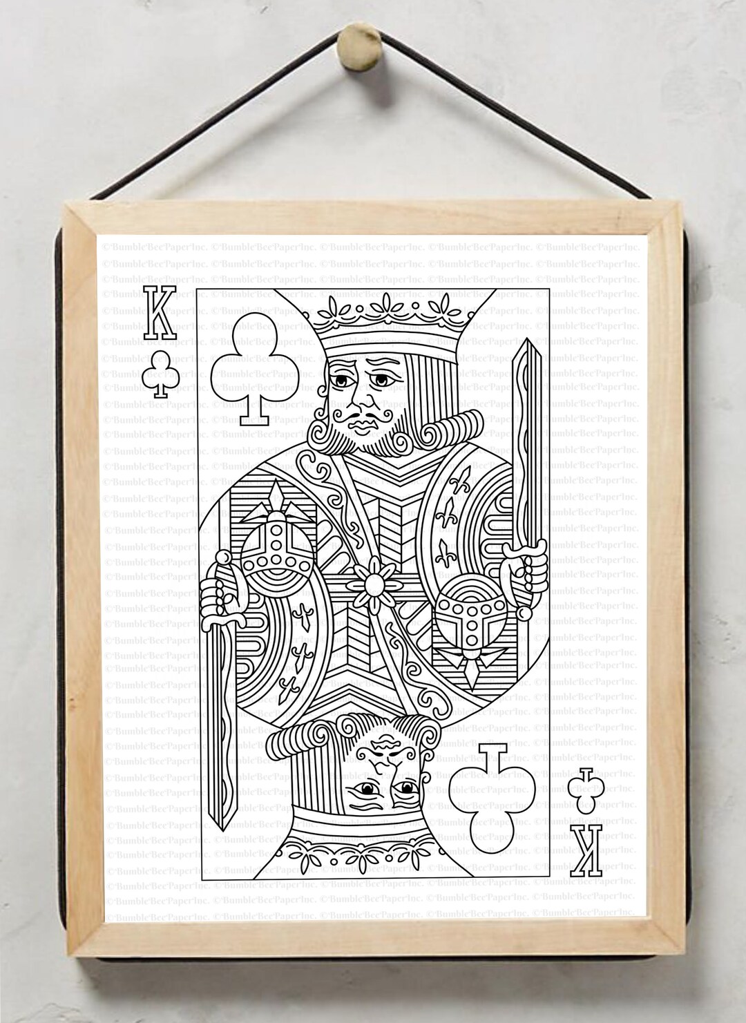 King of Clubs Coloring Page/wall Art - Etsy