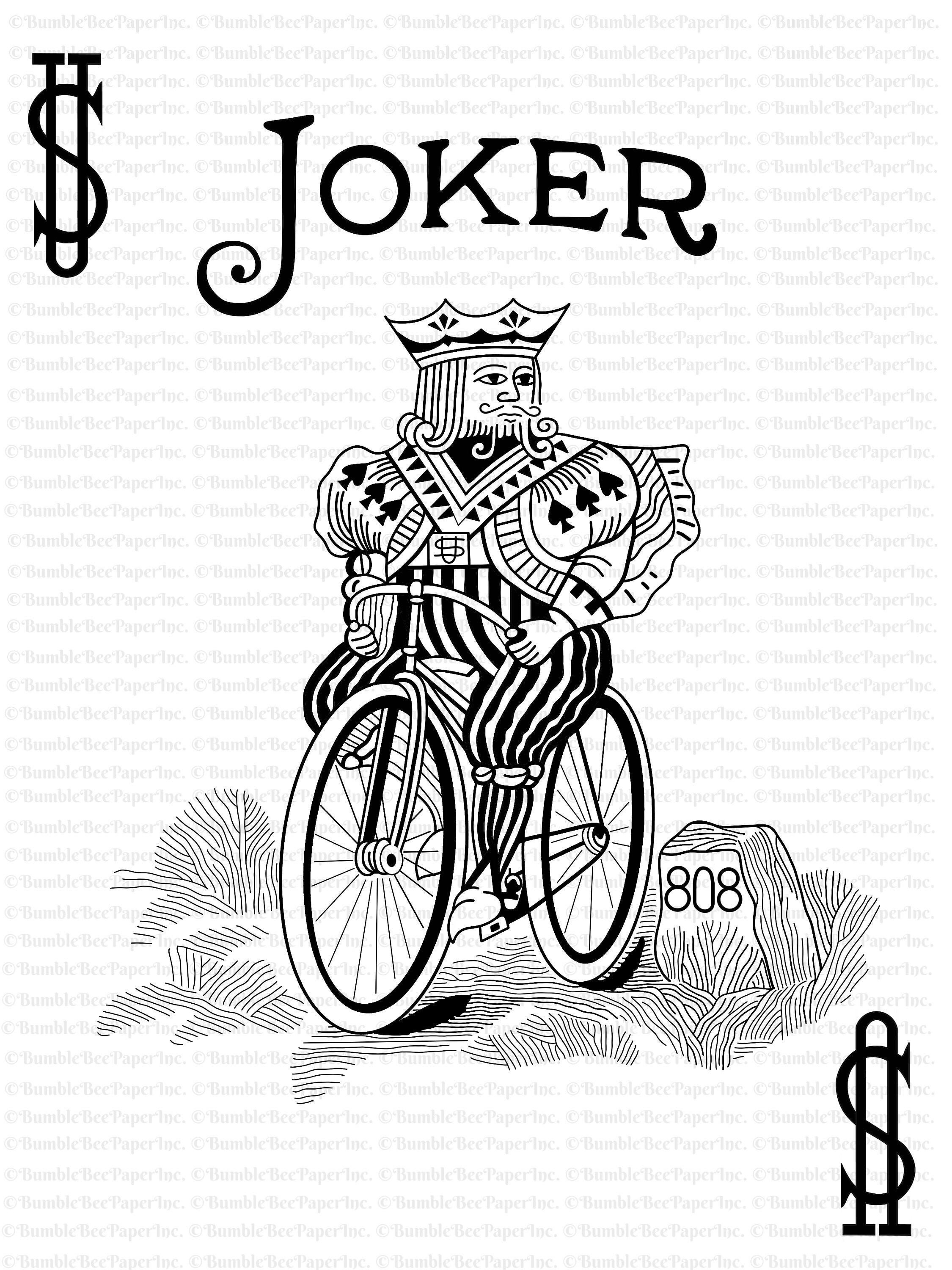 Joker Playing Card Coloring Page/wall Art Etsy