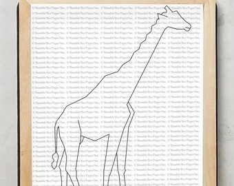 Geometric Giraffe Coloring Page and Wall Art