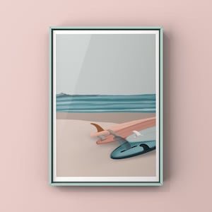 SURFART / Poster / Print / Les Landes / illustration