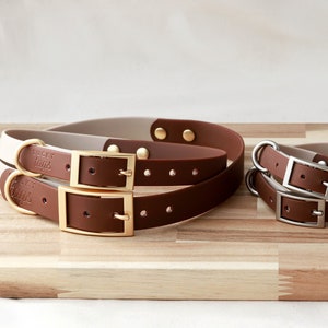 Waterproof Dog Collar • Pet Collar • Brown Collar • PVC Coated • Waterproof • Personalized Dog Collar • Waterproof Leash • Faux Leather