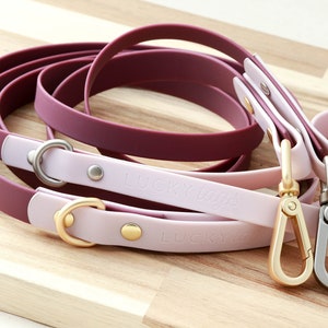 Waterproof Leash • PVC Coated Leash • Washable Leash • Faux Leather Leash • Matching Collar & Leash Set • Purple Leash • Leather Alternative