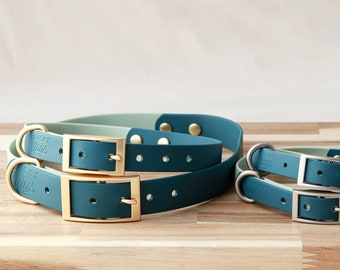 Waterproof Dog Collar • Pet Collar • Teal Collar • PVC Coated • Waterproof • Personalized Dog Collar • Faux Leather Collar • Teal Blue