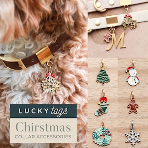 Christmas Collar Charms - Pet Jewelry, Collar Accessory, Personalized, Cat Collar, Dog Collar Charm, Pet Christmas Gift, Holiday Pet Charm