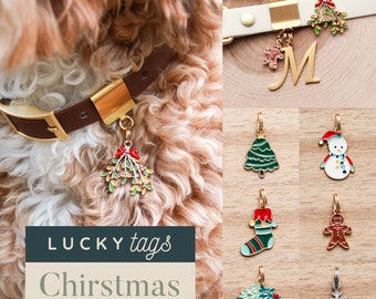 Christmas Collar Charms - Pet Jewelry, Collar Accessory, Personalized, Cat Collar, Dog Collar Charm, Pet Christmas Gift, Holiday Pet Charm