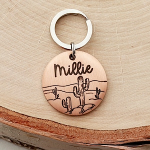 Western Dog Tag Desert Pet Tag Cactus Dog Tag Cute Dog Tag Personalized Dog Tag Pet ID Tag Collar Tag Dog Name Tag Custom ID image 3