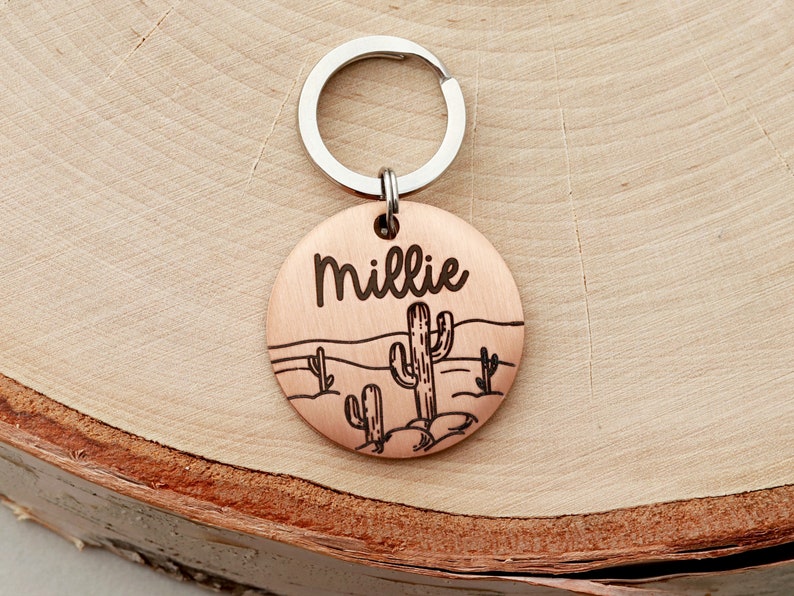 Western Dog Tag Desert Pet Tag Cactus Dog Tag Cute Dog Tag Personalized Dog Tag Pet ID Tag Collar Tag Dog Name Tag Custom ID image 3