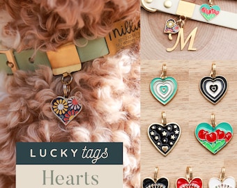 Heart Collar Charms - Pet Charms, Pet Jewelry, Dog Collar Charm, Cat Collar, Flower, Cute Pet Accessories, Pet Gifts, Christmas for Pets