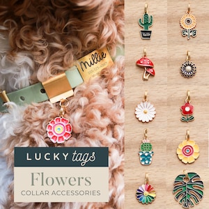Flower Collar Charms - Pet Collar Accessories, Jewelry for Pets, Pet Charms, Collar Charms, Flowers and Plants, Cute Dog Collar, Cat Collars