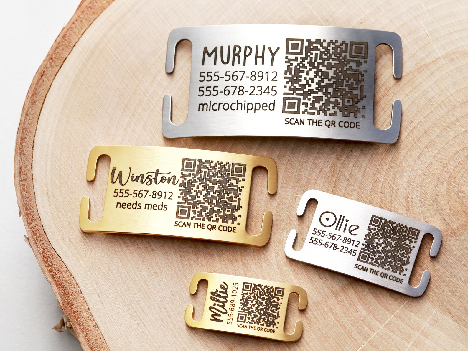 QR Code Dog Tag Silent QR Code Dog Tag Custom QR Code Dog Etsy