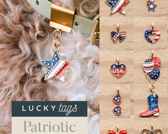 Patriotic Collar Charms - Pet Collar Accessories, Jewelry for Pets, Pet Charms, Collar Charm, USA Charms, Cute Dog Collar, 4th of July Charm