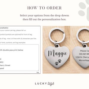 Heart Dog Tag • Cute Pet Tag • Pet ID Tag • Custom Pet Tag • Dog Tag Heart • Cat Tag • ID Tag • Custom Collar Tag • Engraved Heart Tag image 7