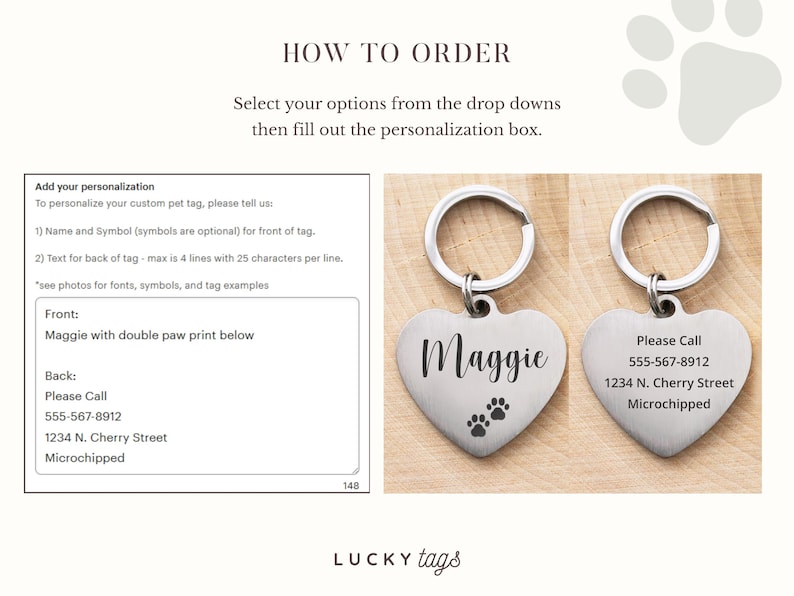 Heart Dog Tag • Cute Pet Tag • Pet ID Tag • Custom Pet Tag • Dog Tag Heart • Cat Tag • ID Tag • Custom Collar Tag • Engraved Heart Tag image 7