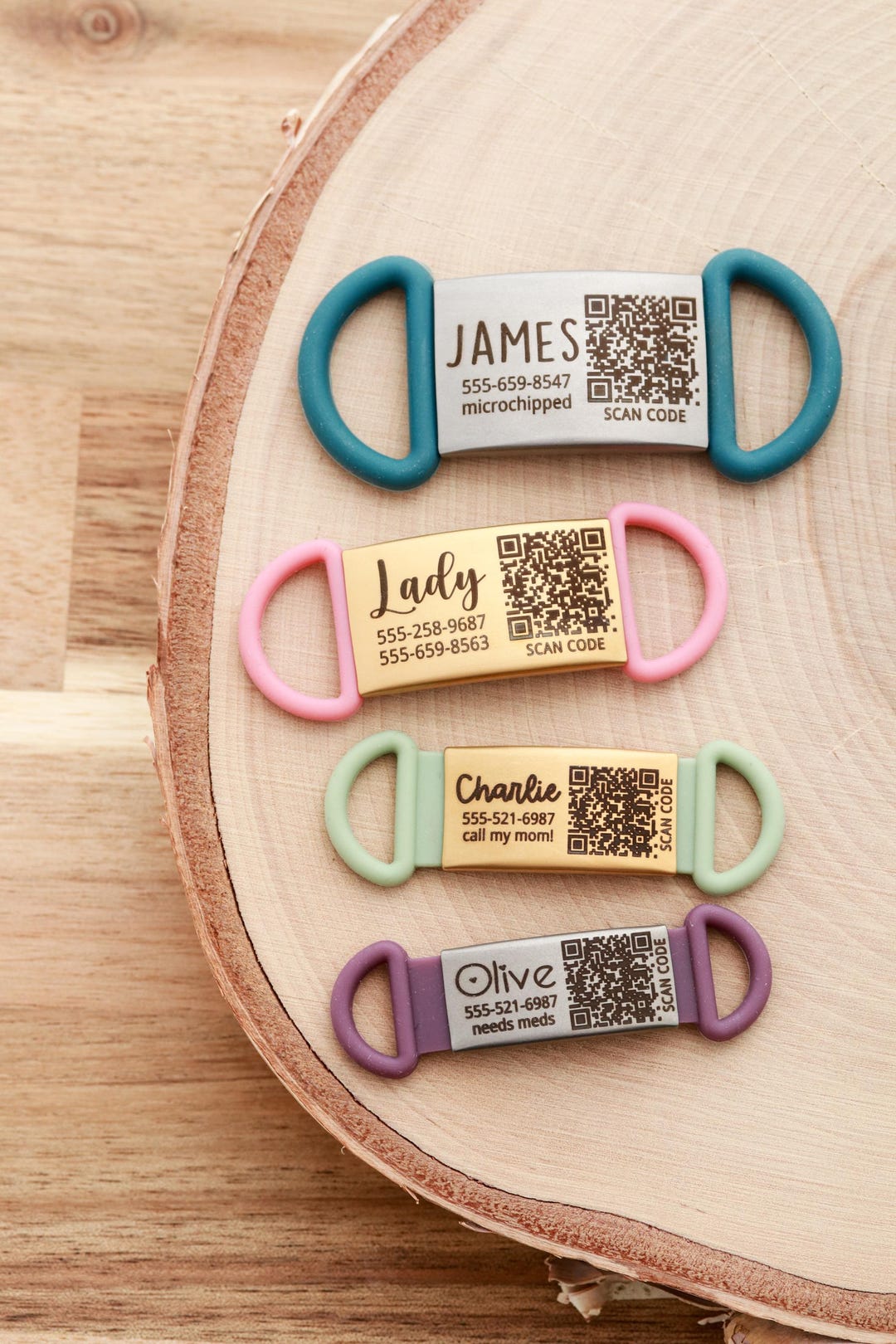 Silicone QR Code Dog Tag – Silent Custom Pet ID Tag, Waterproof Slide ...