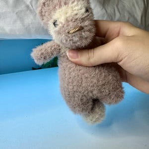 Handmade Crochet Ferret Plush Fluffy Stuffed Animal Toy Soft Amigurimi Ferret Kawaii Furry Critter Gift Cute Ferret Lover Gift Soft FurryToy