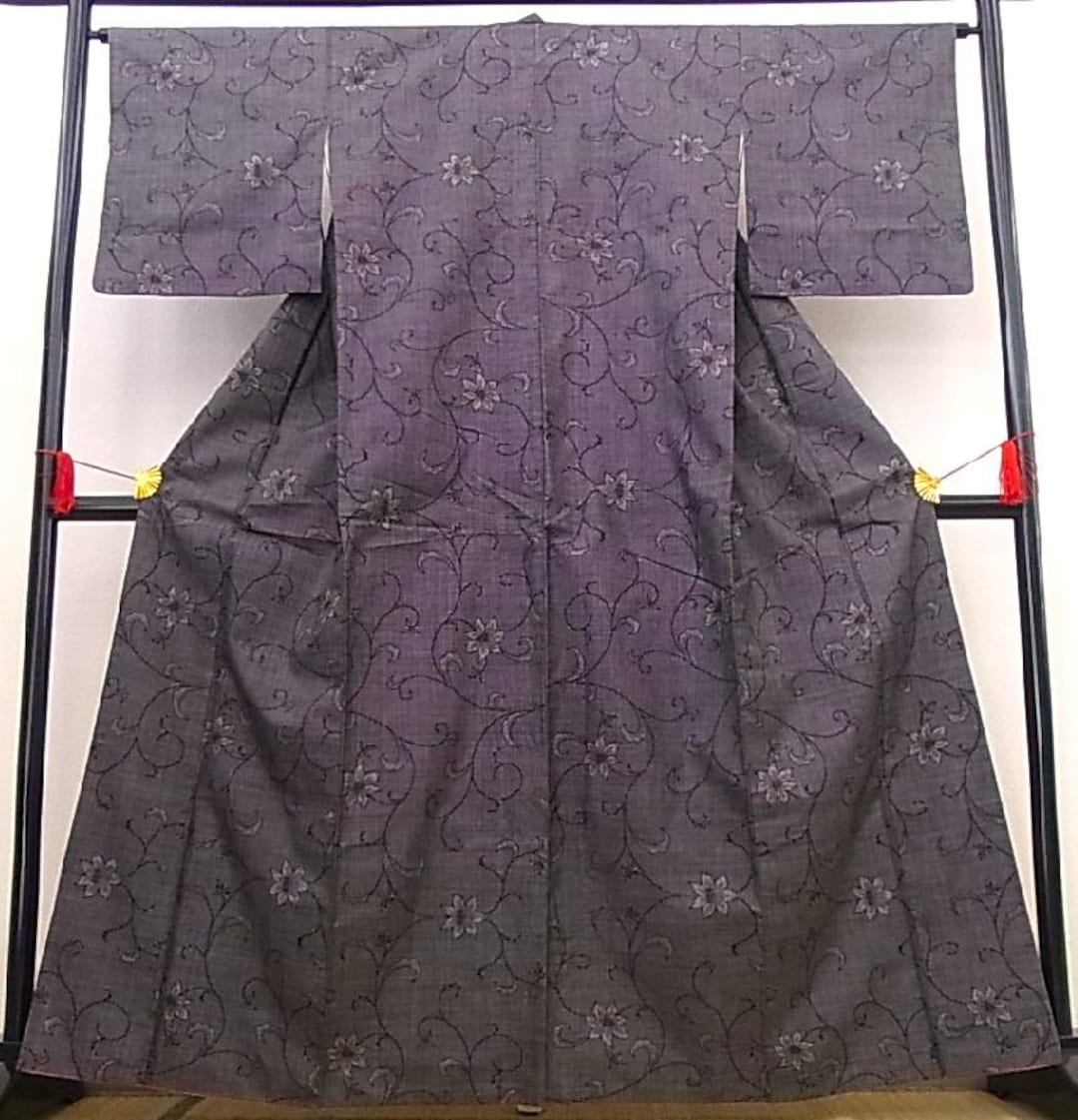 める　着物✖️3着 OME003 ヴィンテージ 本場大島紬 カジュアル着物 着物丈161cm 泥染め 7