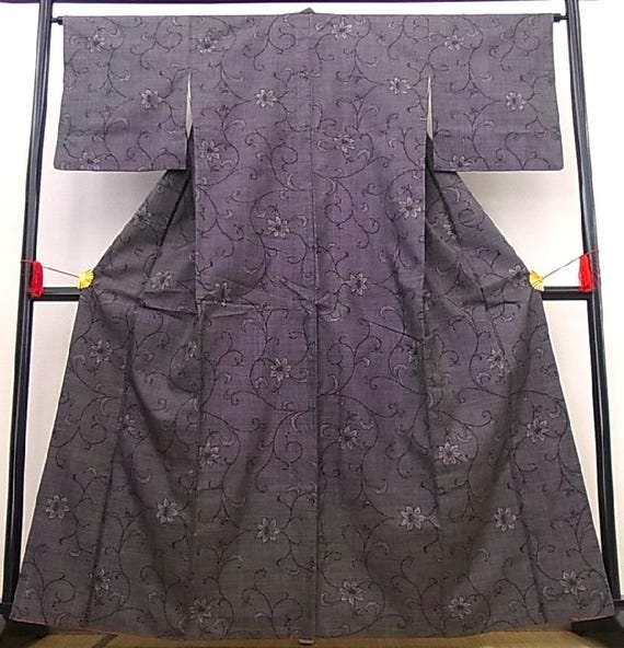 OME003 ヴィンテージ 本場大島紬 カジュアル着物 着物丈161cm 泥染め 7 