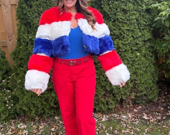 Cruella de Bills Faux Fur Crop coat