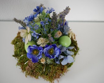 Spring Green Easter Home Decor Upcycled Nature Paper Mid Century