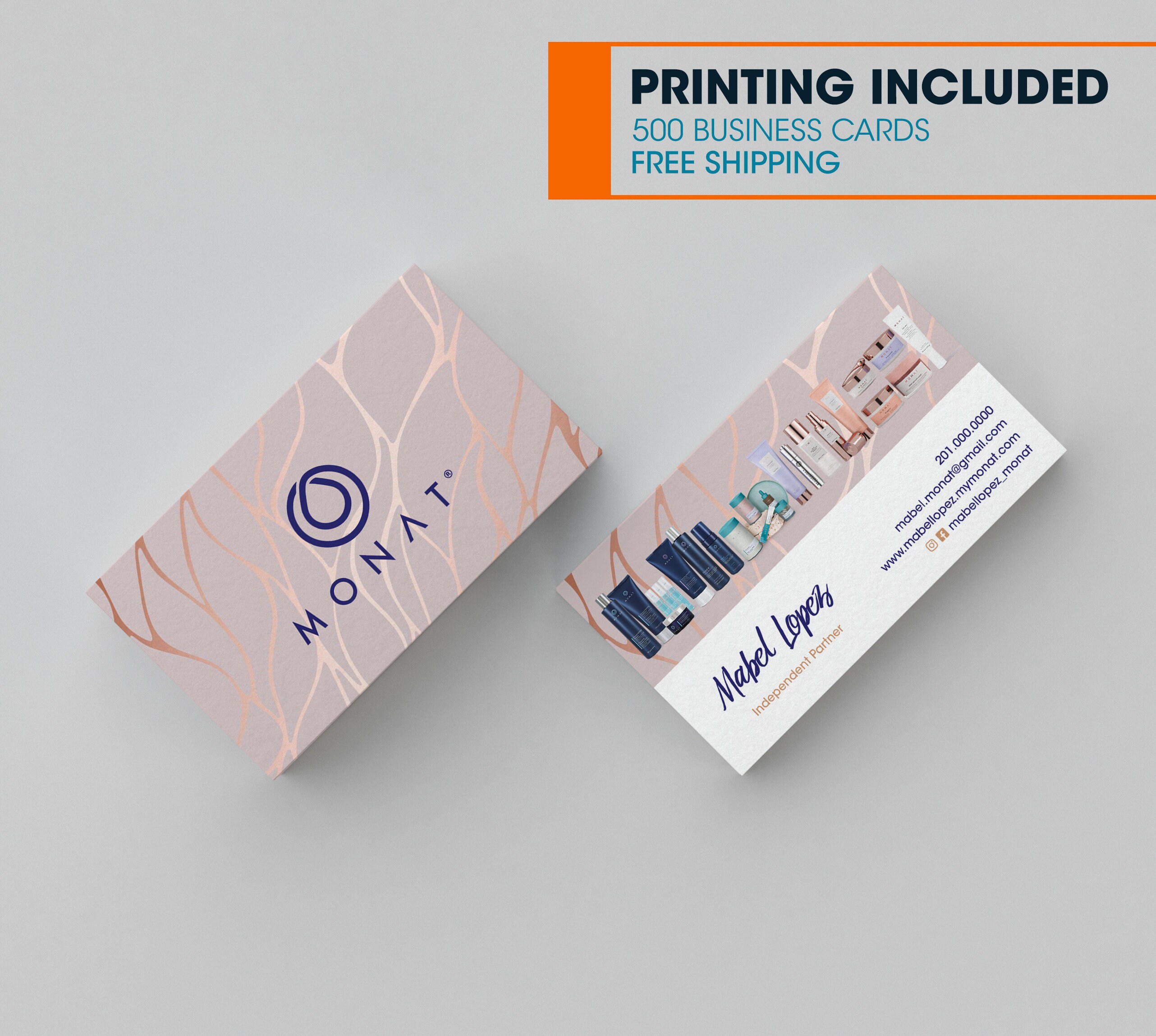 Gold Rose Monat Business Cards 500 Printed Business Cards - Etsy