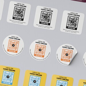 QR Code Scan Sticker, QR Menu for Restaurants, Custom QR Code Labels ...