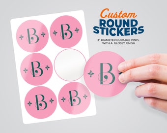 Custom 3” Round Vinyl Stickers – Glossy, Waterproof Labels