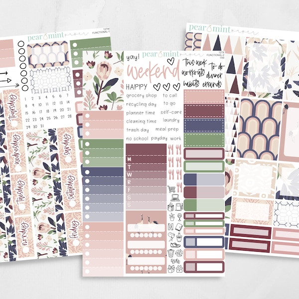 127 weekly kit, MakseLife, Live Rich Planner, Erin Condren, planner stickers, August summer weekly kit, 127 Calm