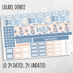 210 LAUREL DENISE planner stickers, mini, project, dated, undated, May monthly kit, 210 Serene