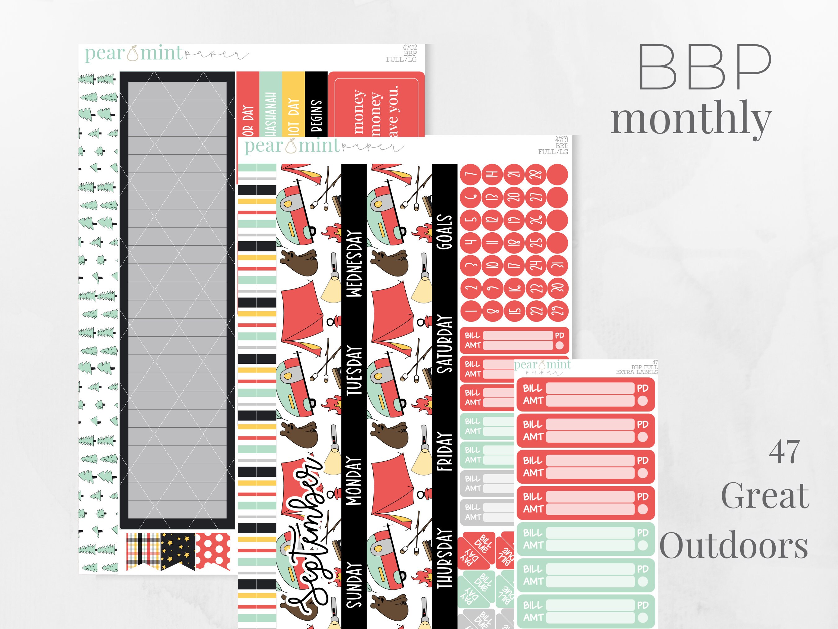 KIT47 | Budget by Paycheck Workbook | Monthly Kit Budget Planner Stic…