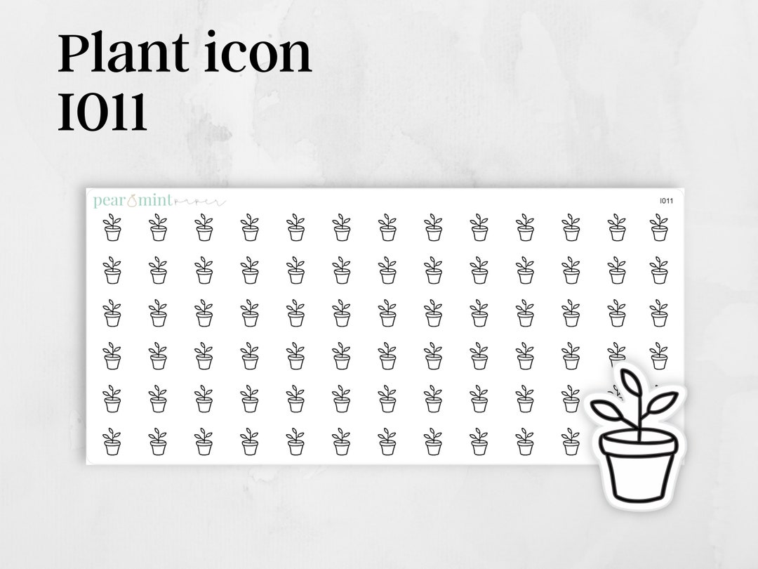 I011, DOODLE PLANT ICON, Plant Sticker, Plant Pot Icon, Planner Icons