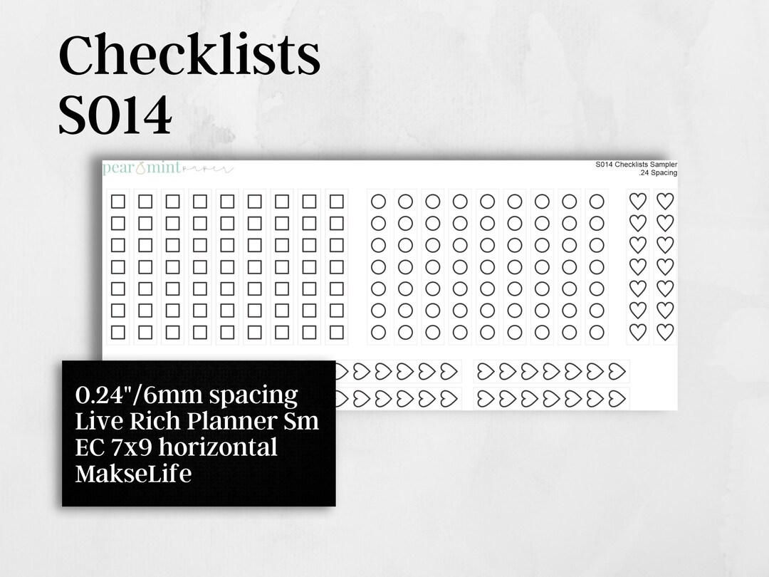 CHECKLISTS, Circle Checklist, Heart Checklist, Erin Condren, Makselife ...