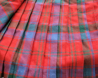 Vintage Scottish Wool Woman's Tartan Hostess Kilt