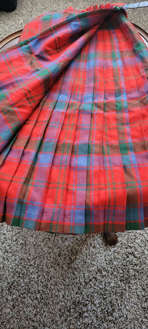 Vintage Scottish Wool Woman's Tartan Hostess Kilt - image 1