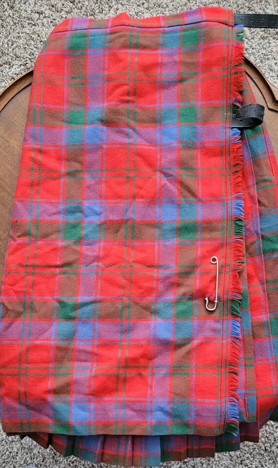 Vintage Scottish Wool Woman's Tartan Hostess Kilt - image 8