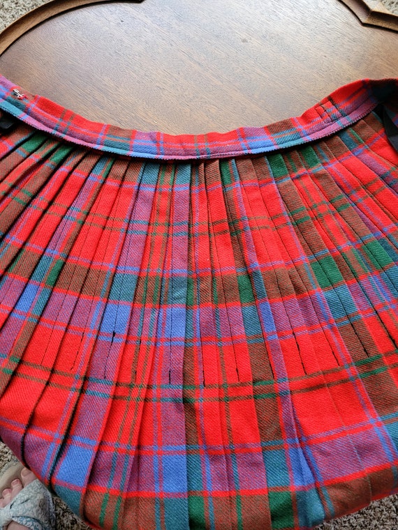 Vintage Scottish Wool Woman's Tartan Hostess Kilt - image 9