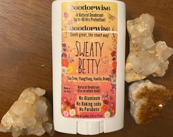 Sweaty Betty; Desodorante natural para piel sensible - Sin aluminio - Larga duración - Aroma floral