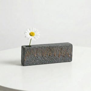 Ceramic Ikebana Vase for Flowers, Modern Zen Decoration, Minimalist Tabletop Planter, Japanese Style Floral Arrangement Pot