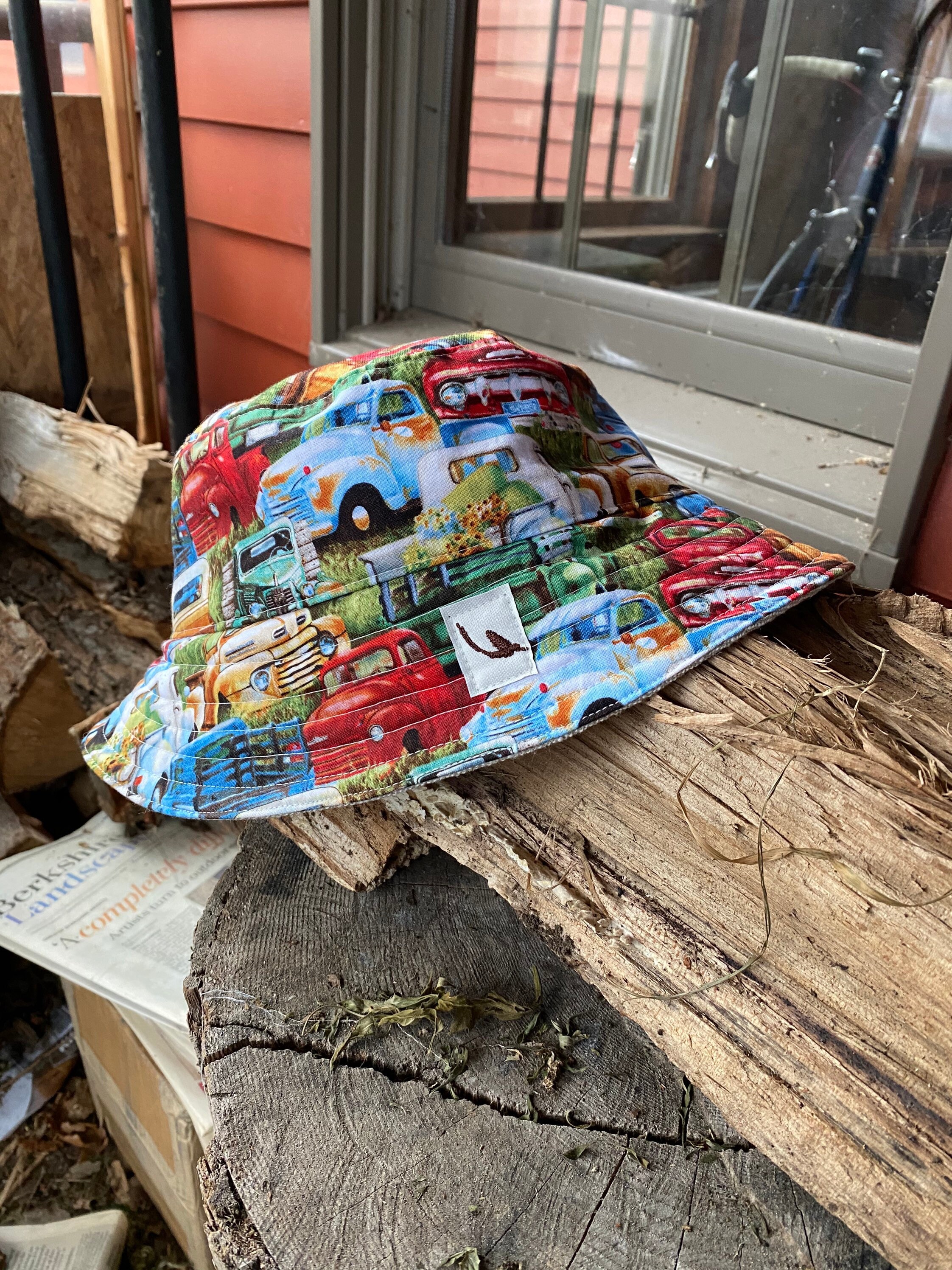 Handmade Reversible Trout and Coffee Linen Bucket Hat Etsy