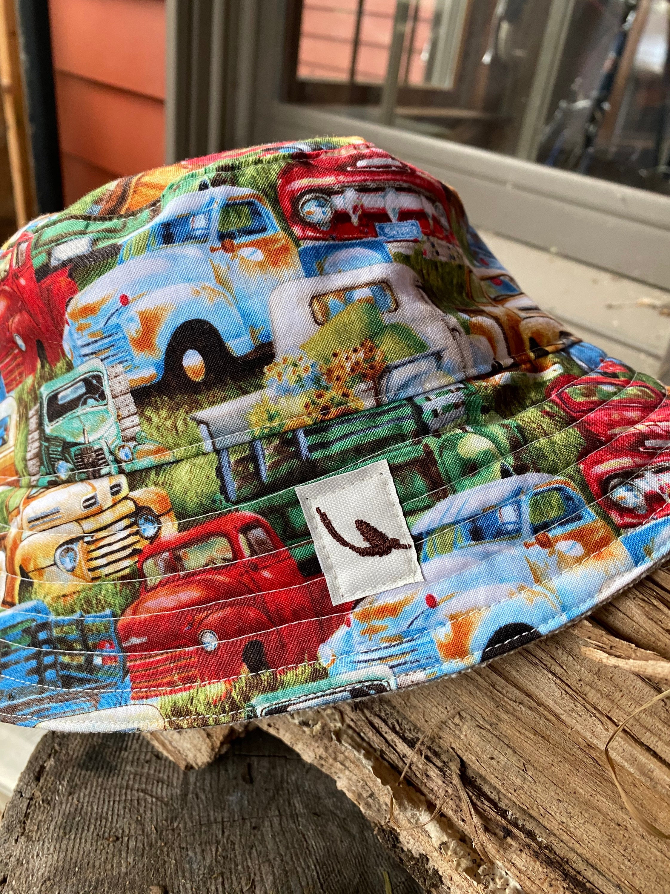 Handmade Reversible Trout and Coffee Linen Bucket Hat Etsy