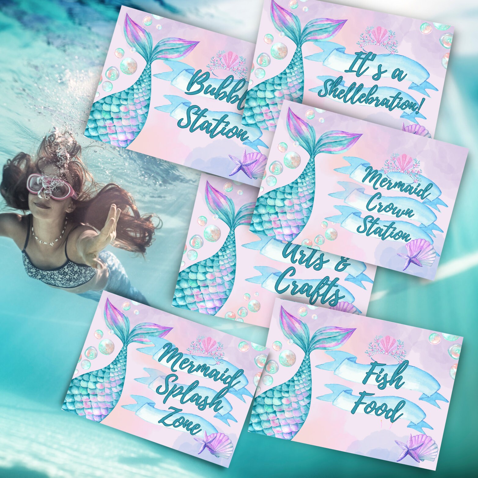 Metmaid Magic Sign 16 Mermaid Party Signs and Games INSTANT DOWNLOAD - Etsy